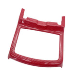 Water Cup Holder Frame Trim Cover Decor Replacement for Dodge 2016-2021 Red Carbon Fiber
