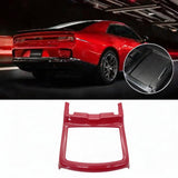 Water Cup Holder Frame Trim Cover Decor Replacement for Dodge 2016-2021 Red Carbon Fiber