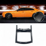 Water Cup Holder Frame Trim Cover Decor Replacement for Dodge 2016-2021 Black Carbon Fiber