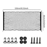 Generic Car Rear Cargo Net Easy to Use Car Trunk Cargo Net Trunk Storage Net 110cmx60cm