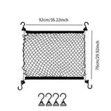Generic Car Rear Cargo Net Easy to Use Car Trunk Cargo Net Trunk Storage Net 92cmx76cm