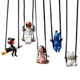 5Pcs Swinging Car Hanging Ornament Decorative for Outdoor Porch Indoor