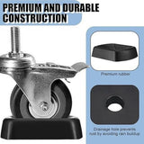 Maxbell 2 Pieces Rubber Trailer Wheel Chock for 6inch Caster Black Professional