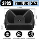Maxbell 2 Pieces Rubber Trailer Wheel Chock for 6inch Caster Black Professional
