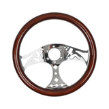 Maxbell Car Steering Wheel Wood 15'' Modified Parts for Golf Carts Truck