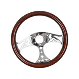 Maxbell Car Steering Wheel Wood 15'' Modified Parts for Golf Carts Truck
