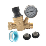 Maxbell RV Water Pressure Regulator Tape with Pressure Gauge for Water Hose