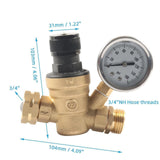 Maxbell RV Water Pressure Regulator Tape with Pressure Gauge for Water Hose