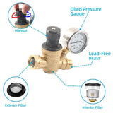 Maxbell RV Water Pressure Regulator Tape with Pressure Gauge for Water Hose