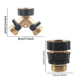Maxbell Brass Garden Hose Splitter 2 Way Replace Y Connector 3/4 inch Hose Connector