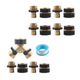 Maxbell Brass Garden Hose Splitter 2 Way Replace Y Connector 3/4 inch Hose Connector
