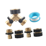 Maxbell Brass Garden Hose Splitter 2 Way Replace Y Connector 3/4 inch Hose Connector