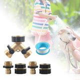 Maxbell Brass Garden Hose Splitter 2 Way Replace Y Connector 3/4 inch Hose Connector
