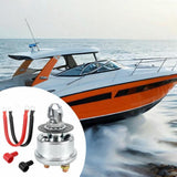 Maxbell Battery Disconnect Switch Battery Cut Off Switch for Boat Vehicle Truck Silver Handle