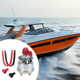 Maxbell Battery Disconnect Switch Battery Cut Off Switch for Boat Vehicle Truck Red Handle