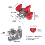 Maxbell 2Pcs Multi Connection Top Post Battery Terminals Stainless Steel Bolt