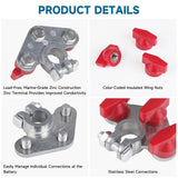 Maxbell 2Pcs Multi Connection Top Post Battery Terminals Stainless Steel Bolt