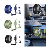 Maxbell USB Car Fan Compact Rotatable Air Circulation Fan for Vehicle Van Truck Blue