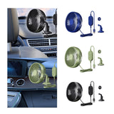 Maxbell USB Car Fan Compact Rotatable Air Circulation Fan for Vehicle Van Truck Blue