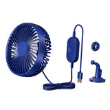 Maxbell USB Car Fan Compact Rotatable Air Circulation Fan for Vehicle Van Truck Blue