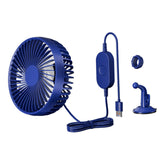 Maxbell USB Car Fan Compact Rotatable Air Circulation Fan for Vehicle Van Truck Blue