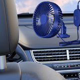 Maxbell USB Car Fan Compact Rotatable Air Circulation Fan for Vehicle Van Truck Blue