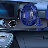 Maxbell USB Car Fan Compact Rotatable Air Circulation Fan for Vehicle Van Truck Blue