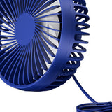 Maxbell USB Car Fan Compact Rotatable Air Circulation Fan for Vehicle Van Truck Blue