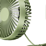 Maxbell USB Car Fan Compact Rotatable Air Circulation Fan for Vehicle Van Truck Green