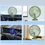 Maxbell USB Car Fan Compact Rotatable Air Circulation Fan for Vehicle Van Truck Green