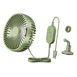 Maxbell USB Car Fan Compact Rotatable Air Circulation Fan for Vehicle Van Truck Green