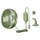Maxbell USB Car Fan Compact Rotatable Air Circulation Fan for Vehicle Van Truck Green