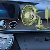 Maxbell USB Car Fan Compact Rotatable Air Circulation Fan for Vehicle Van Truck Green