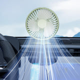 Maxbell USB Car Fan Compact Rotatable Air Circulation Fan for Vehicle Van Truck Green