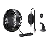 Maxbell USB Car Fan Compact Rotatable Air Circulation Fan for Vehicle Van Truck Black