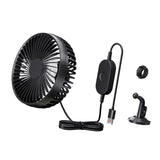 Maxbell USB Car Fan Compact Rotatable Air Circulation Fan for Vehicle Van Truck Black