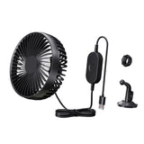 Maxbell USB Car Fan Compact Rotatable Air Circulation Fan for Vehicle Van Truck Black