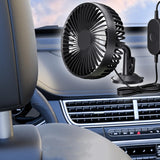 Maxbell USB Car Fan Compact Rotatable Air Circulation Fan for Vehicle Van Truck Black