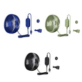 Maxbell USB Car Fan Backseat Portable Headrest Mount 12V 24V for Truck Home Van Blue