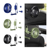 Maxbell USB Car Fan Backseat Portable Headrest Mount 12V 24V for Truck Home Van Blue