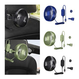 Maxbell USB Car Fan Backseat Portable Headrest Mount 12V 24V for Truck Home Van Blue
