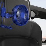 Maxbell USB Car Fan Backseat Portable Headrest Mount 12V 24V for Truck Home Van Blue
