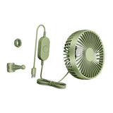 Maxbell USB Car Fan Backseat Portable Headrest Mount 12V 24V for Truck Home Van Green