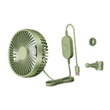 Maxbell USB Car Fan Backseat Portable Headrest Mount 12V 24V for Truck Home Van Green