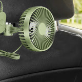 Maxbell USB Car Fan Backseat Portable Headrest Mount 12V 24V for Truck Home Van Green