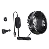 Maxbell USB Car Fan Backseat Portable Headrest Mount 12V 24V for Truck Home Van Black