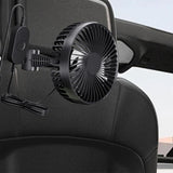 Maxbell USB Car Fan Backseat Portable Headrest Mount 12V 24V for Truck Home Van Black
