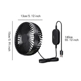 Maxbell USB Car Fan Backseat Portable Headrest Mount 12V 24V for Truck Home Van Black