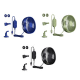 Maxbell USB Car Fan Rotatable Portable 3 Speed Adjustable for Sedan SUV Vehicle Blue