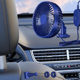 Maxbell USB Car Fan Rotatable Portable 3 Speed Adjustable for Sedan SUV Vehicle Blue